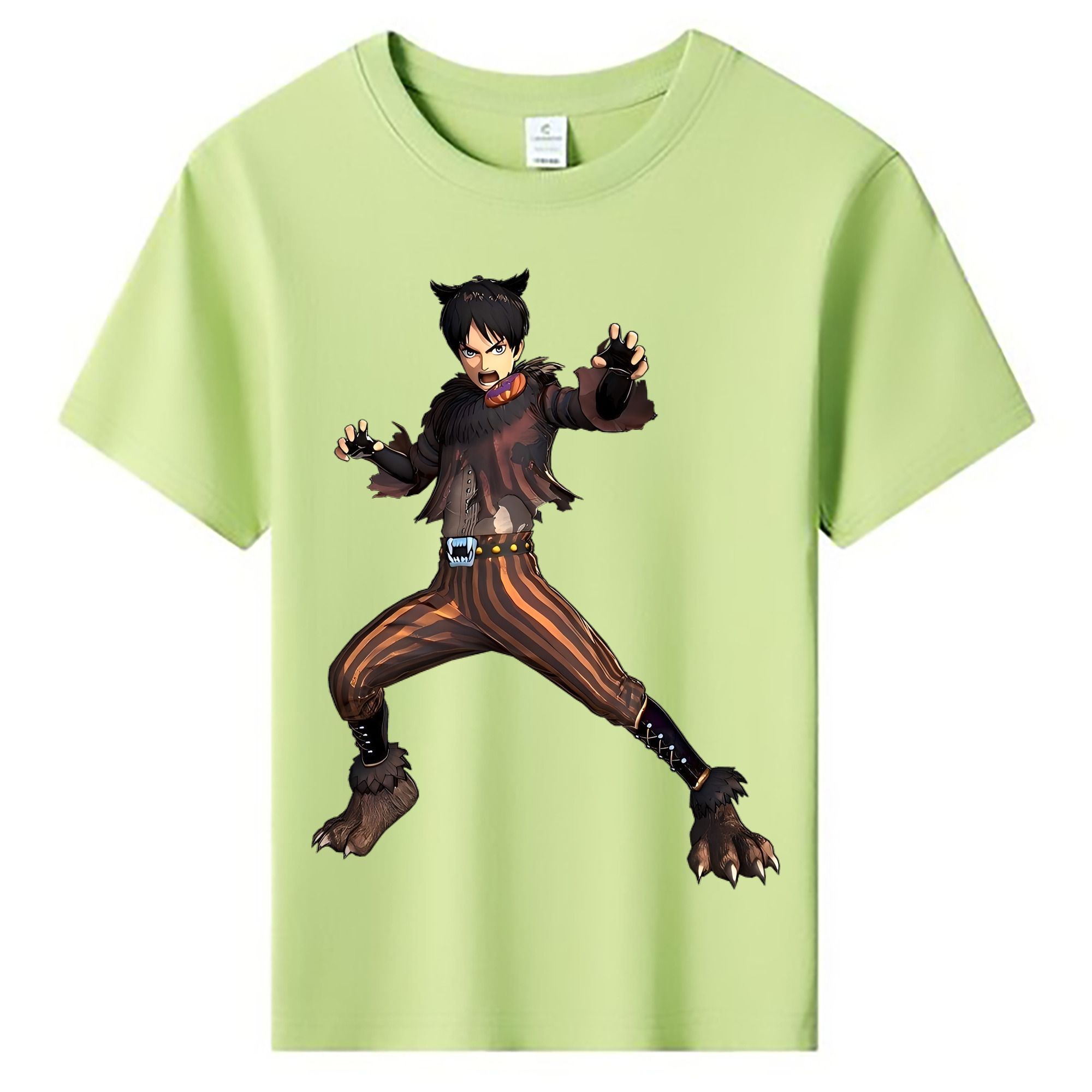 （画像用） 進撃の巨人 エレン･イェーガー Attack on Titan Eren Jäger 綿100％キッズTシャツ（フロントプリント）